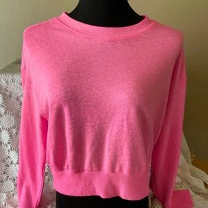 Pink long sleeve crop top size M